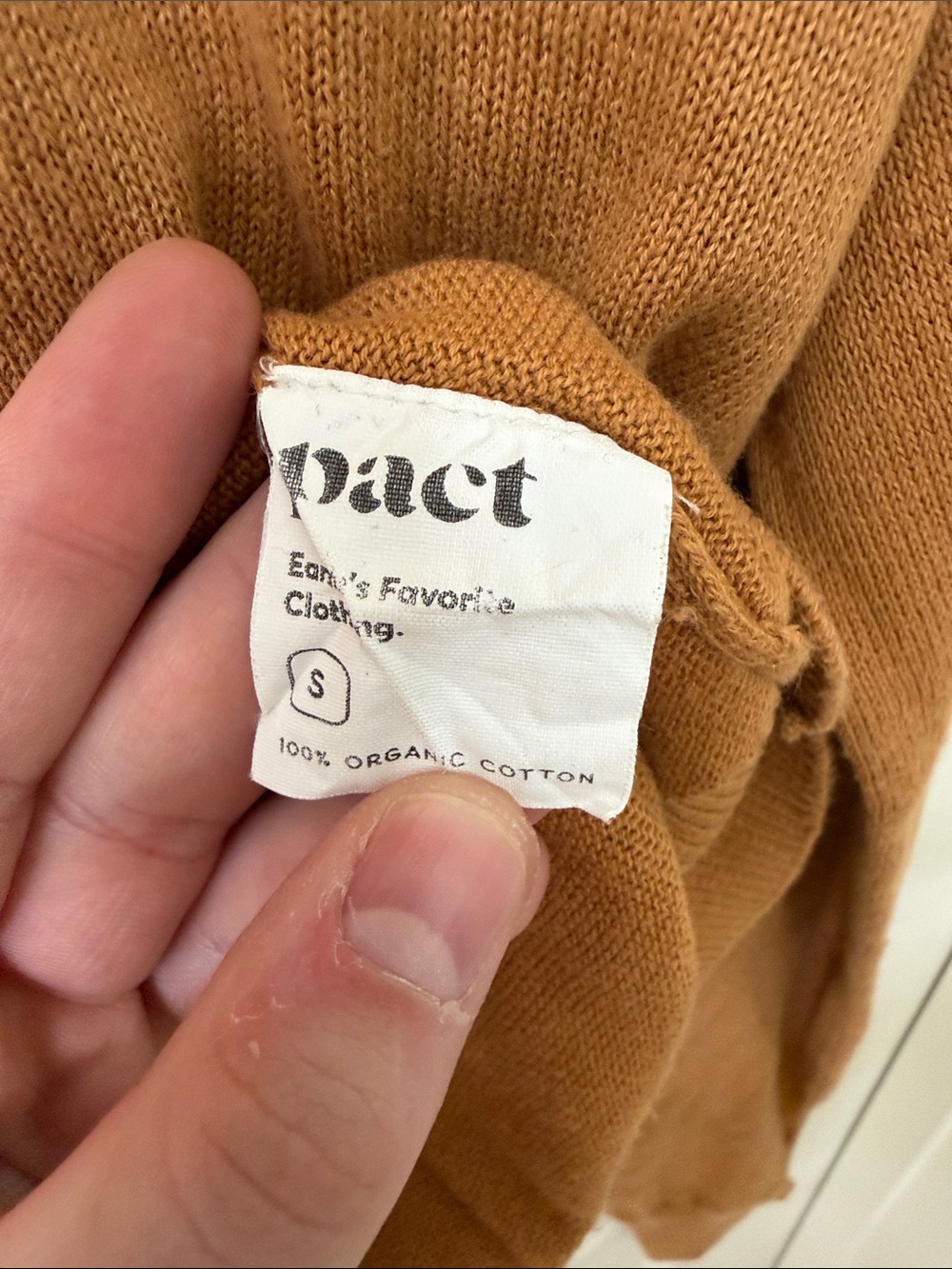 PACT Women's Organic Cotton Classic Fine Knit Crew Sweater in Burnt Orange - Picture 4 of 5